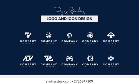 Coleção de Ícones de Logotipos Geométricos Sharp