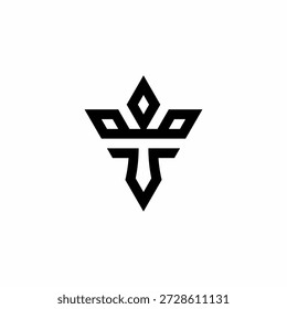 Sharp, geometric 'T' forming a modern crown, symbolizing leadership and structural precision.
