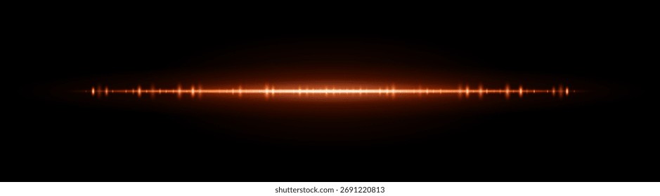 Linha horizontal brilhante e nítida com um centro vibrante. Perfeito para design técnico, sobreposições, composições digitais e gráficos de movimento.