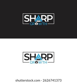 Design de logotipo de crescimento nítido Ícone de seta de negócios moderno com tipografia para start-up ou marca corporativa