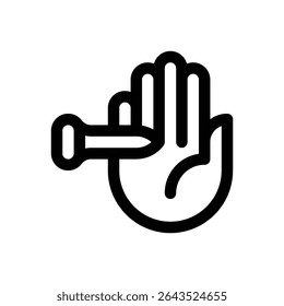 Sharp hazard. Editable stroke vector icon.