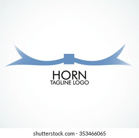 Sharp horn of wild animal abstract vector and logo design or template danger business icon of company identity symbol concept