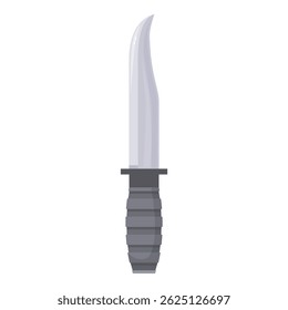 Sharp hunting knife with a black handle pointing upwards
