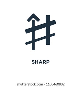 Sharp icon. Black filled vector illustration. Sharp symbol on white background. Can be used in web and mobile.