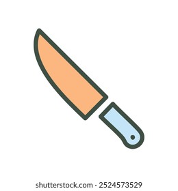 Sharp kitchen knife. Kitchen knife icon with a sharp blade and a handle. Perfect for cooking or culinary designs.
