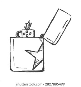 Sharp kitchen knife illustration with a hand drawn sketch of a sharp kitchen knife on white