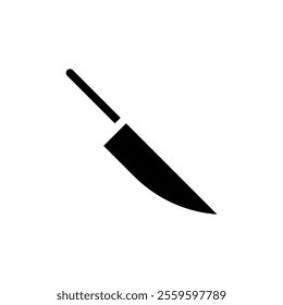 Sharp kitchen knife silhouette. Concept of cooking, cuisine, and cutlery.