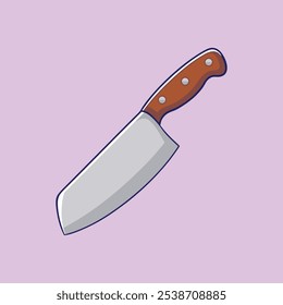 Sharp Kitchen Knife Vector Icon Illustration.