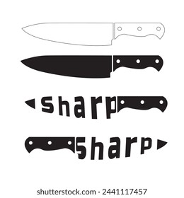 Sharp knife and cutting board