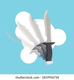 Sharp Knife Dragon Cartoon Illustration