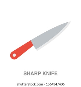 Sharp knife flat icon on white transparent background. You can be used sharp knife icon for several purposes.