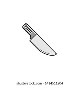 sharp knife. gray line art