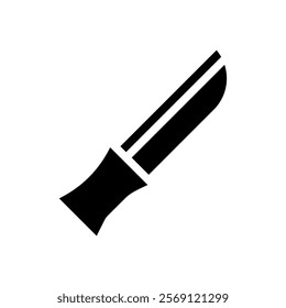 Sharp knife silhouette. Concept of danger, crime, and weapon.