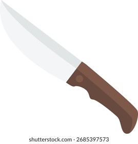 Sharp Knife Vector with Wooden Handle
