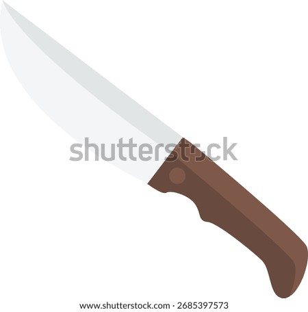 Sharp Knife Vector with Wooden Handle