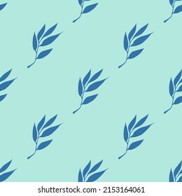 Sharp leaves petals isolated on light green background is in Seamless pattern - vector illustration