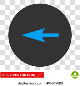 Sharp Left Arrow round icon. Vector EPS illustration style is flat iconic bicolor symbol, blue and gray colors, transparent background.