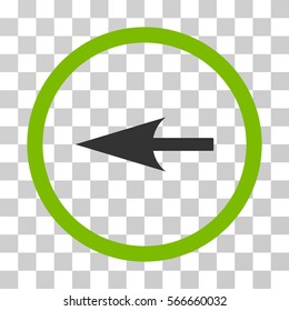 Sharp Left Arrow rounded icon. Vector illustration style is flat iconic bicolor symbol inside a circle, eco green and gray colors, transparent background. Designed for web and software interfaces.