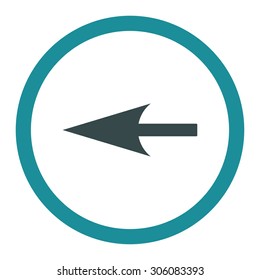 Sharp Left Arrow vector icon. This rounded flat symbol is drawn with soft blue colors on a white background.