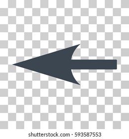 Sharp Left Arrow vector icon. Illustration style is flat iconic smooth blue symbol on a transparent background.