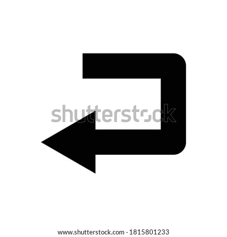 Sharp left turn icon. Design template vector