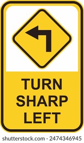 sharp left turn signal vector