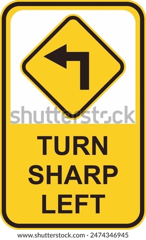 sharp left turn signal vector