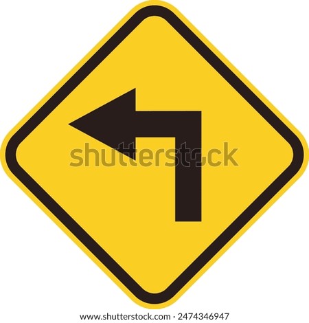 sharp left turn signal vector