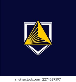 sharp light triangle and shield logo
