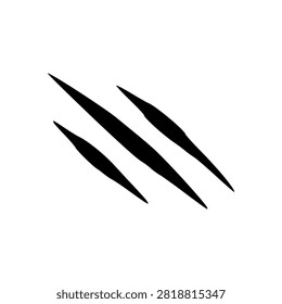 Sharp Lion Paw Scratch Slashing Mark Silhouette