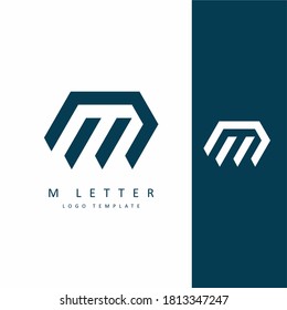 Sharp M letter logo template vector