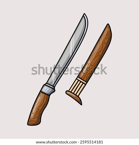 Sharp Machete with Handcrafted Wooden Cover