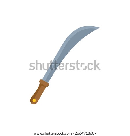 Sharp machete with a wooden handle is perfect for cutting plants and branches