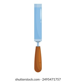 Sharp metal chisel with wooden handle for professional carpentry and joinery work