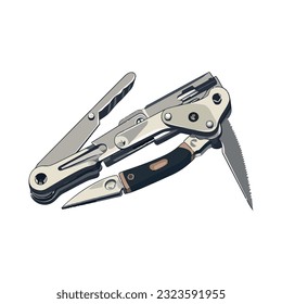 Sharp metal tools design over white
