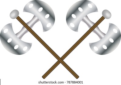 sharp metal two-handed viking ax