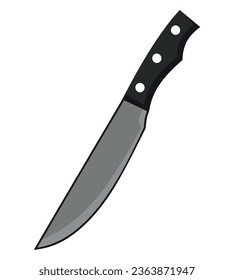 Sharp metallic knife design over white