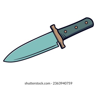 Sharp metallic knife illustration design over white