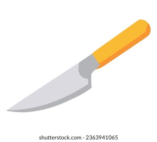 Sharp metallic knife over white