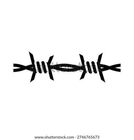 Sharp, minimalist vector art of barbed wire, symbolizing restriction and protection. Ideal for themes of security, boundaries, or overcoming challenges in corporate, legal, or editorial contexts.