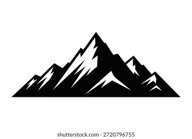 Silueta de montaña afilada con acentos de nieve