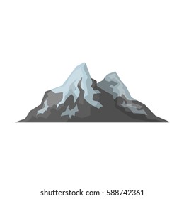 Sharp mountains, on the tops of which the snow melts.Different mountains single icon in cartoon style vector symbol stock illustration.