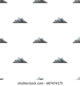 Sharp mountains, on the tops of which the snow melts.Different mountains single icon in cartoon style vector symbol stock illustration.