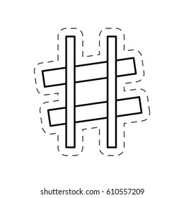 sharp music note cut line vector illustraiton eps 10
