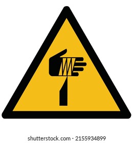 Sharp object.A warning sign of sharp objects. vector illustration