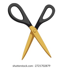 sharp paper scissor cut accessory flat color vector illustration template design