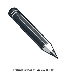 scharfer Stift, Symbol auf weißem Hintergrund, Vektorgrafik