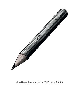 Sharp pencil sketch on white background icon isolated