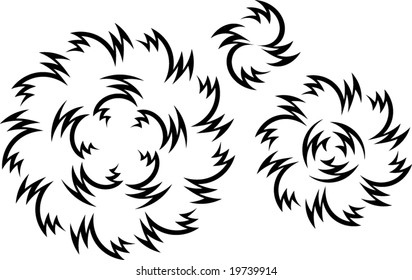 sharp petal flowers - tattoo, t-shirt design