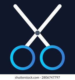 Sharp professional shears open in a sleek minimalist style for creative design marketing